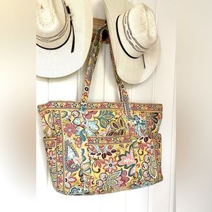 Vera Bradley NWT Miller Bag Provencal Retired Night Sleepover Carry Yellow